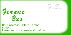 ferenc bus business card